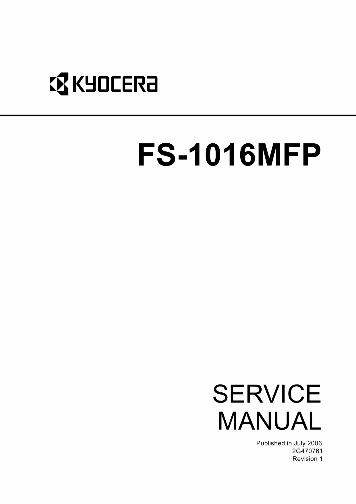 KYOCERA MFP FS-1016MFP Parts and Service Manual-1